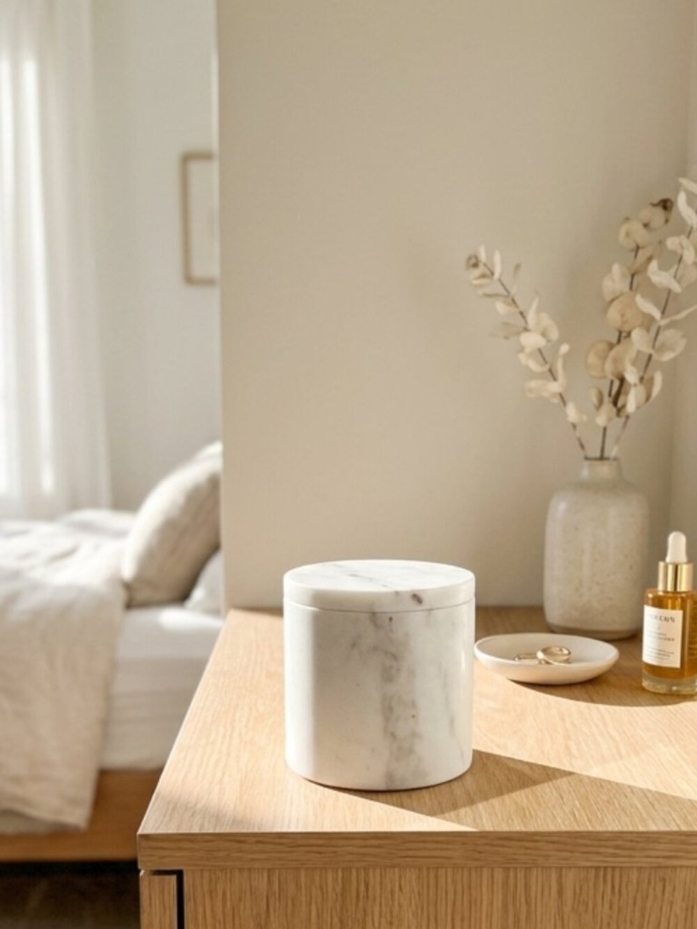 Target Threshold White Marble Lidded Storage Canister